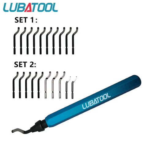 Deburring Tool Set 11 HSS Blades 360° Rotary Head for Metal, Resin, Plastic, 3D Printing, Wood