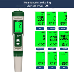 10 in 1 Water Quality Tester: pH/EC/TDS/ORP/Temp/Salt/Resistivity for Aquariums & Pools