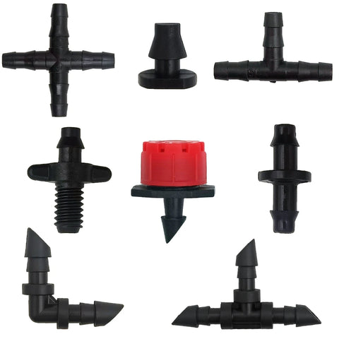 50-Pack Drip Irrigation Connectors 4/7mm - Garden Watering System Fittings