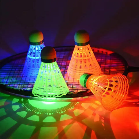 6pcs LED Light-Up Badminton Shuttlecocks Colorful Glow for Indoor/Outdoor Game & Sports Training