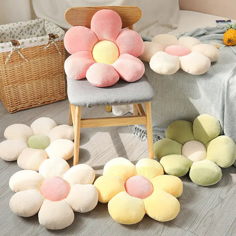 35cm Colorful Flower Petal Plush Pillow Cushion for Nursery & Home Decor