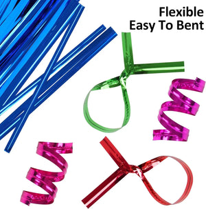 100-Pack 4" Metal Twist Ties for Bread Bags & Reusable Storage Clips