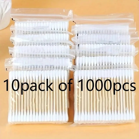 1000-Pack Dual Tip Cotton Swabs for Makeup, Ear Cleaning & Personal Care