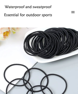 100pcs Women's 4cm Nylon Elastic Hair Bands Set - Scrunchies, Ponytail Rubber Bands, Hair Accessories Headwear
