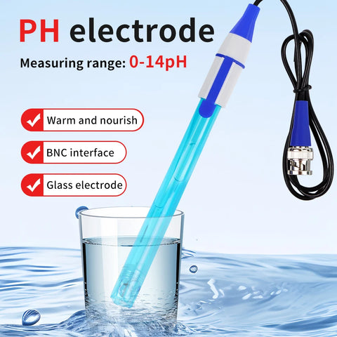 BNC Connector pH ORP Electrode Probe Sensor for Lab, Aquarium, Hydroponic Water Analysis