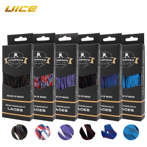 Dual Layer Braid Hockey Skate Laces Waxed Tip 84/96/108/120in Sports Skates Accessory