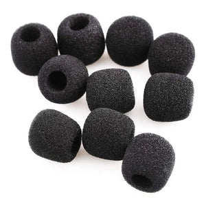 10 Pack Black Foam Mic Windscreens Covers for Headset Microphones for Meetings
