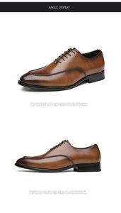 Men's 2025 Leather Dress Shoes, Breathable Classic Formal Oxfords for Office & Weddings