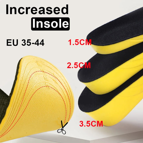 Height Increase Insoles 1.5-3.5cm Invisible Comfort Orthopedic Elevator for Women Men Shock Absorption, Breathable Pads