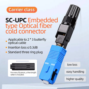 100pcs Fiber Optic Splice Connectors SC-APC/SC-UPC FTTH Quick Connect Kit
