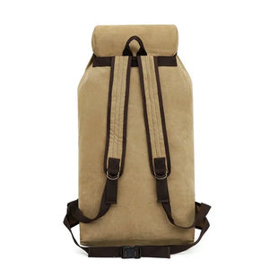 100L Canvas Backpack for Travel & Hiking - Men's Large Capacity Pack with Blanket Storage