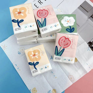 9-Pack Soft Floral Pocket Tissues - Portable, Travel-Ready Tissues