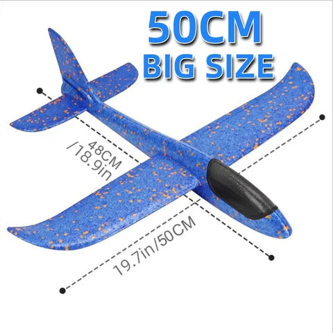 50cm Kids Foam Glider Plane Toy - EPP Hand Launch Outdoor Fun