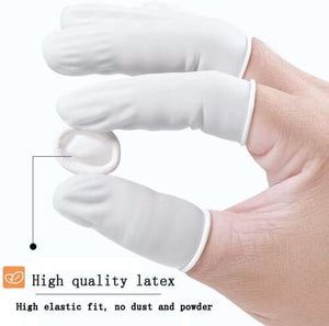 100pcs Disposable Latex Finger Cots Non-slip Anti-static Fingertip Protectors Rubber Gloves