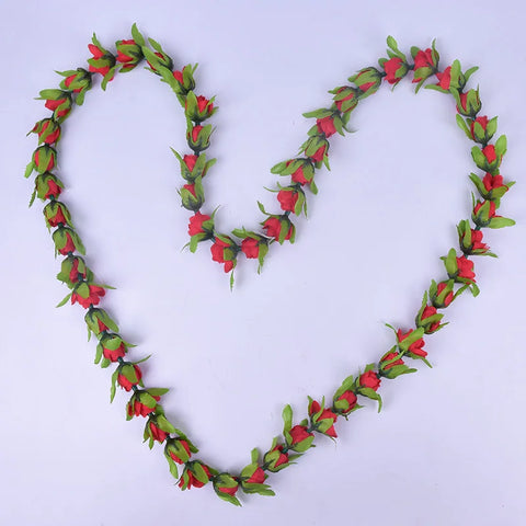 Artificial Silk Green Rose Flower Leis Hawaii Garland Party Wreath Spring Supplies Beach Necklace