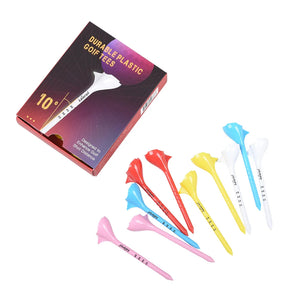 10-Piece Angled Plastic Golf Tees 10° for Improved Distance