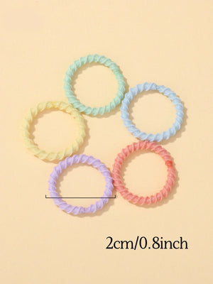 100pcs 2cm Colorful Hair-Safe Elastic Rubber Bands for Toddlers Baby Scrunchies Set