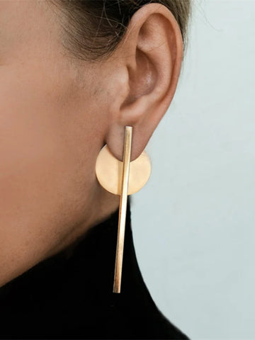 2-Piece Set: Personalized Round Striped Earrings for Women - European & American Style, Versatile Jewelry