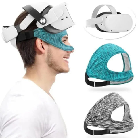 Breathable Sweat-Absorbing VR Eye Mask Cover - Anti-Slip Virtual Reality Headwear Accessory