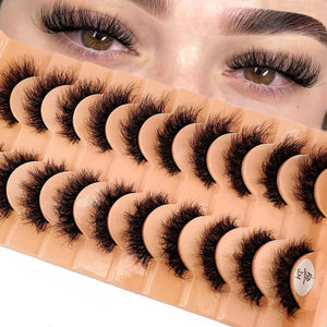 10 Pairs 3D Mink False Eyelashes Set - Long Natural Volume Lash Extensions