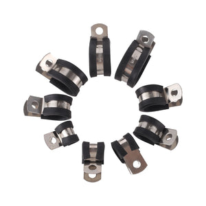 10-Pack Rubber P-Clamps for Cable, Hose & Pipe - Electrical and Plumbing Clips