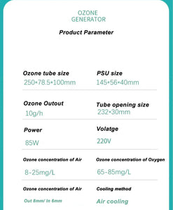 10g Air-Cooled Ceramic Tube Ozone Generator for Water Purifier Disinfection