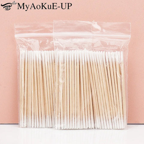 Dual Tip Cotton Swabs for Makeup & Ear Cleaning - 100 or 300 Pack Options