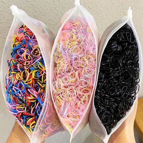 Colorful 1000pcs Small Disposable Rubber Bands for Hair, Ponytails, Scrunchies, Fashion Accessories
