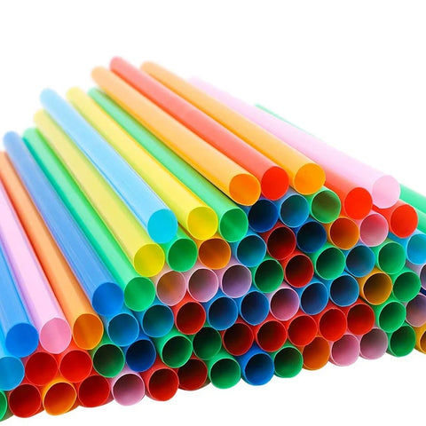 300-Pack Reusable Eco-Friendly Straws, 10.3" Colorful Smoothie Straws
