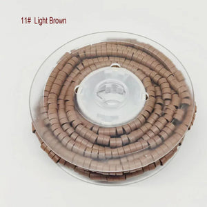 1000pcs 5.0mm Silicone Aluminum Micro Rings Hair Extension Beads with Loop Hook and Plier Tool Kit