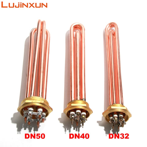 Copper Water Heating Element DN32/40/50, 110V/220V, 3-12kW Tubular Heater, Single Unit