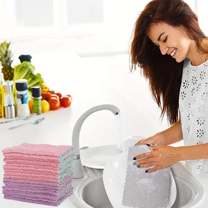 10-Pack Microfiber Dish Towels Set - Reusable Kitchen Cleaning Cloths