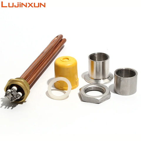 Electric Water Heater Heating Element Copper DN25 Thread 3kW-12kW 220V 200mm-350mm