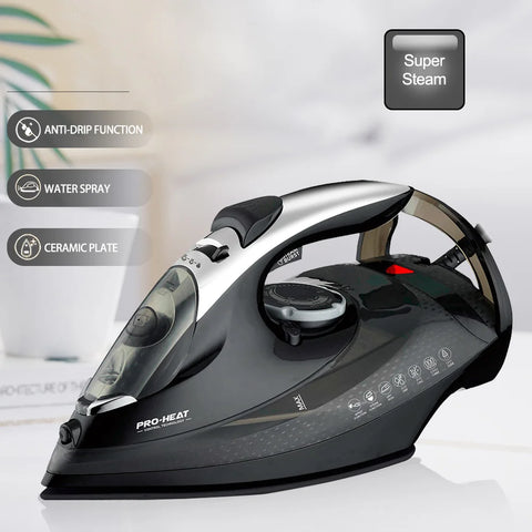 2200W Professional Steam Iron with Ceramic Soleplate, Rapid Heating & Strong Steam for Home Use
