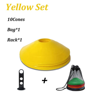 10 Pack Agility Training Cones with Carry Bag for Soccer, Football, Basketball Drills