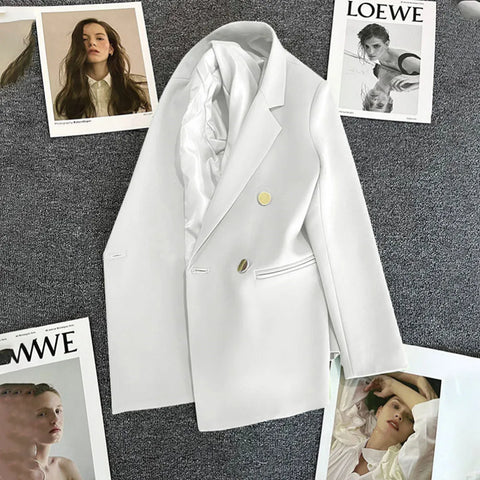 Elegant Women's Blazer 2024 Spring Long Sleeve Office Jacket