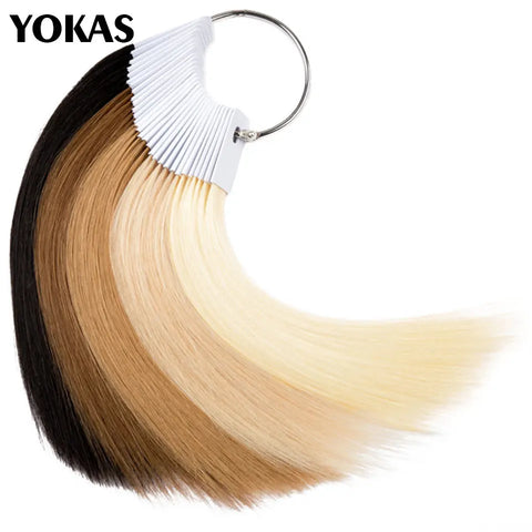 30pcs 20cm Real Human Hair Color Swatch Rings for Extensions & Dyeing Samples