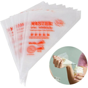 100-Pack Large Disposable Piping Bags for Cake & Cupcake Decorating