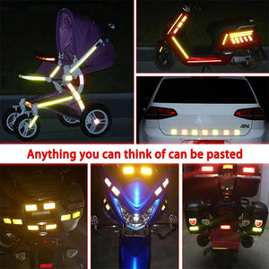 100cm x 5cm Reflective Tape Safety Warning Sticker for Cars & Motorcycles