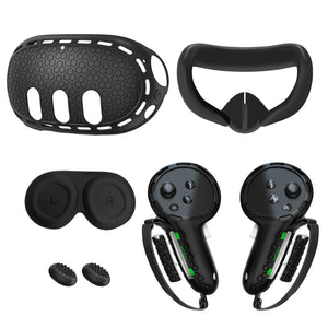 10-in-1 Silicone Controller Case for Meta Quest 3/3s, Grip Protector & Battery Cover, VR Headset Accessories