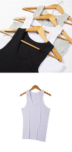 Men's Seamless Sleeveless 100% Cotton Undershirt, Large Size O-Neck, Soft Breathable Summer Singlet T-Shirt