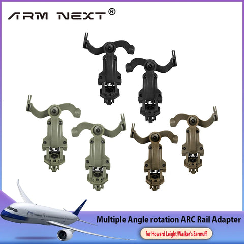 Adjustable Helmet Rail Adapter Headset Mount Fit for Ops Core Arc and Team Wendy M-Lok Rails