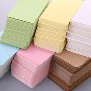 100pcs Kraft Blank Business/Message Cards - Thank You, Bookmark, Label, Learning Cards, Writing Paper