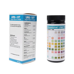 10-Parameter Urinalysis Reagent Test Strips - 100 Strips for Urine Testing: Leukocytes, Nitrite, Protein, pH & More