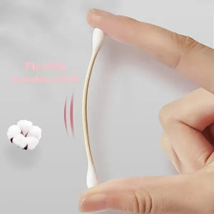 100-Pack Double-Ended Cotton Swabs - Individually Wrapped, Disposable, Travel-Friendly Cosmetic Sticks