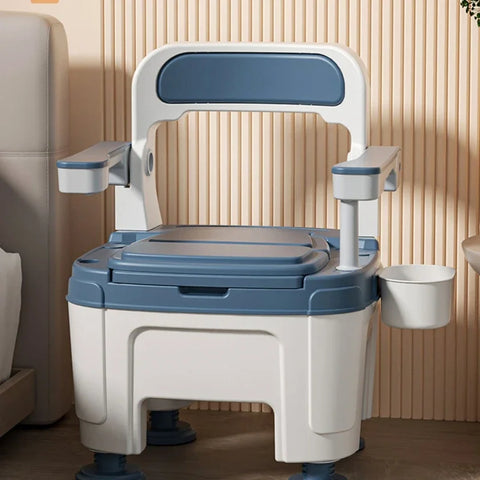 Foldable Armrest Toilet Chair Adjustable Portable Commode for Elderly Pregnant Adult Plastic Potty