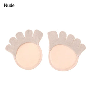 1 Pair Five-Finger Half Cotton Sweat-Absorbent Socks with Silicone Toe Pads for High Heels