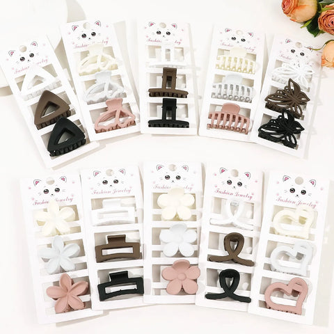 Geometric Hollow Hair Clip Barrettes for Women & Girls - Multi-Style Light Color Hairpins Accessory