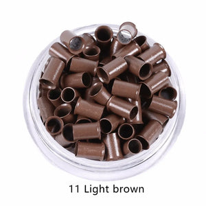 1000x Micro Rings Beads 3.4x3.0x6mm Copper Tubes for I-Tip Hair Extensions, 7 Colors Available