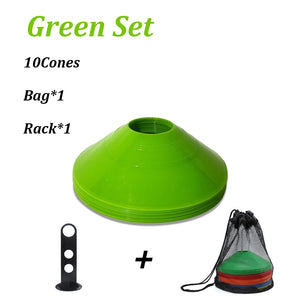 10 Pack Agility Training Cones with Carry Bag for Soccer, Football, Basketball Drills